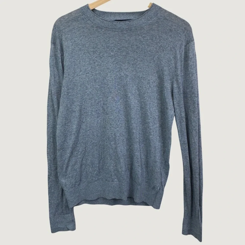 Banana Republic‎ Silk Linen Sweater S Blue Lightweight Crewneck Minimalist 5768